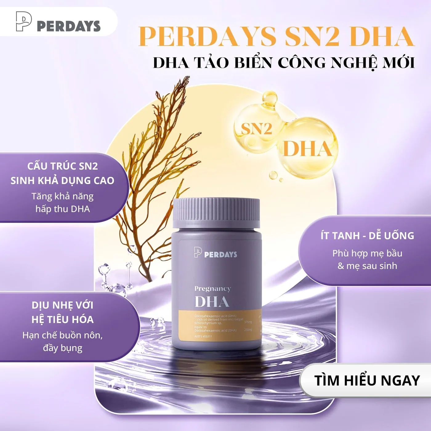 SN-2 DHA SINH KHẢ DỤNG CAO: LÝ DO MẸ BẦU NÊN CHỌN DHA “HẤP THU VƯỢT TRỘI”