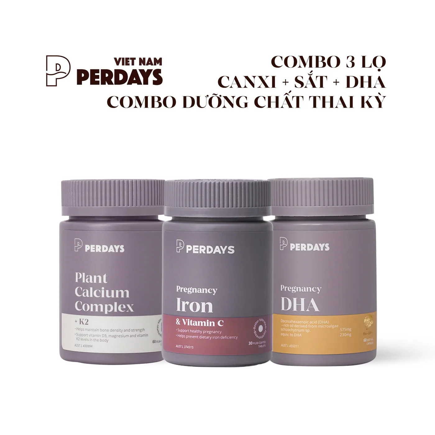 Combo Sắt + Canxi + DHA